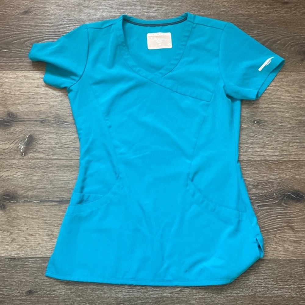 Skechers‎ teal scrub top XS